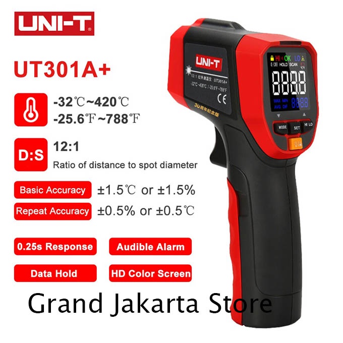 Jual Infrared Thermometer UNIT UT301A+ Gun Termometer UNIT Termogun