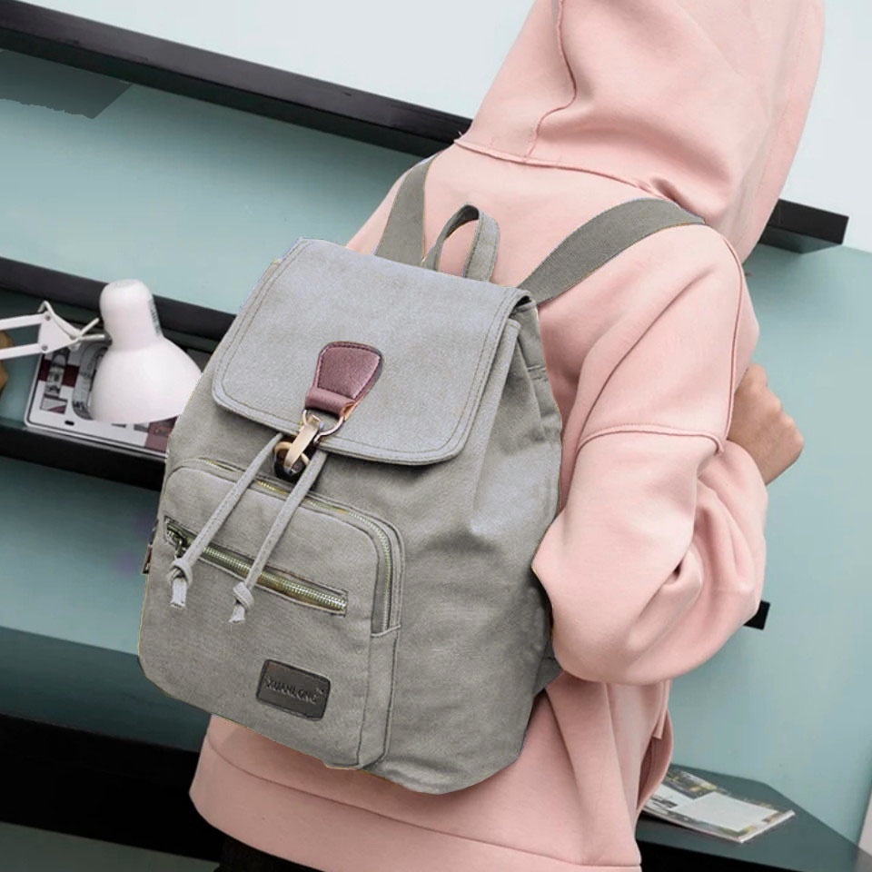 Kbag Klub New Arrival - Tas Ransel Canvas IAC Backpack Up to 13 inch - Tas Sekolah Tas Wanita Daypack
