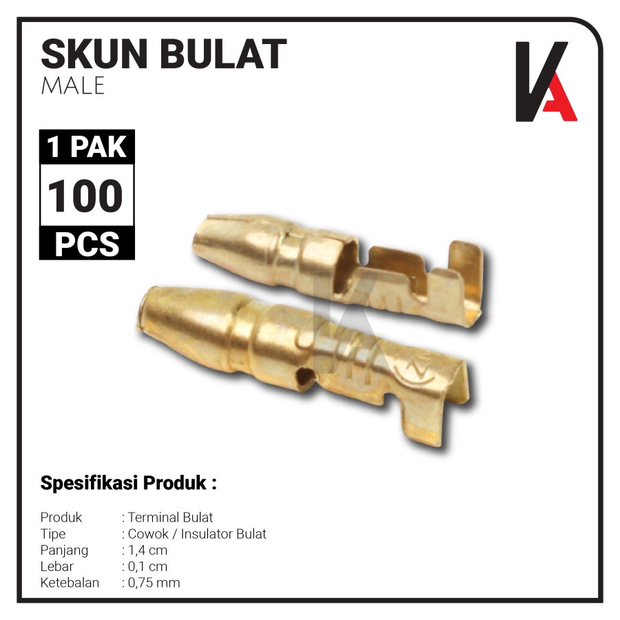 TERMINAL SKUN BULAT COWOK 184 / MALE LAKI H-2782 / PAKET 100PCS