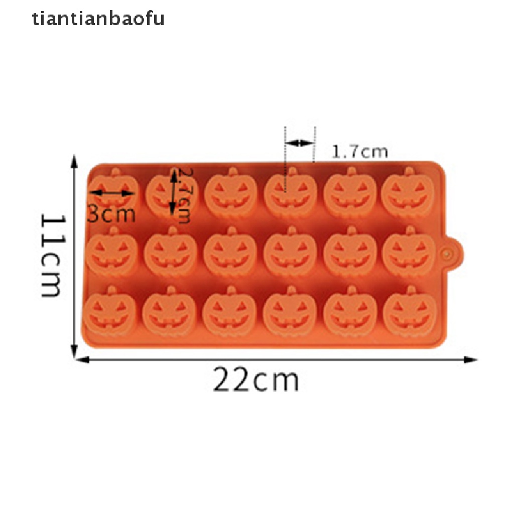 [tiantianbaofu] 18 Holes Mini Halloween Silicone Pumpkin Mold for Thanksgiving Pumpkin Chocolate Gummies Candy Christmas Candy Cake Decoration