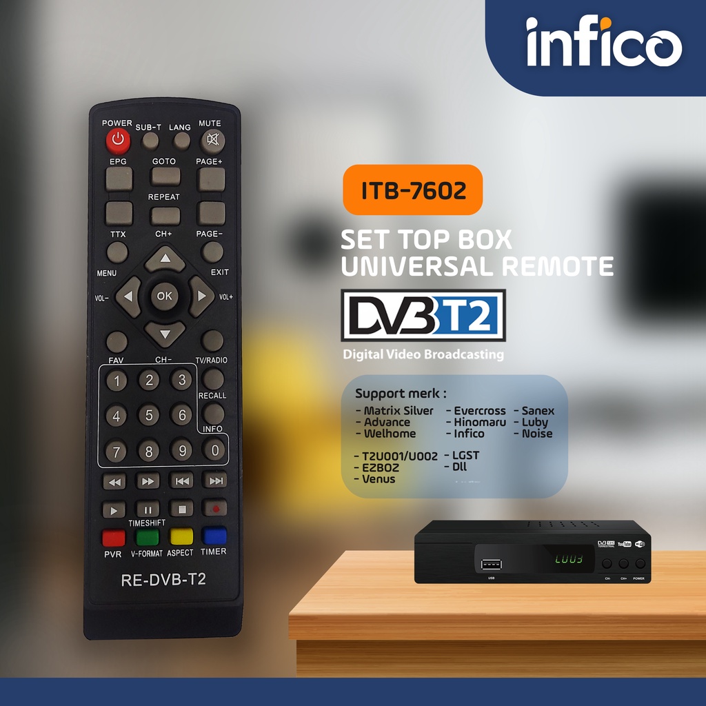 [COD] REMOTE UNIVERSAL RECEIVER SETOP BOX TANPA SETTING (INFICO,LUBY,ADVAN,DLL)  FREE ONGKIR +