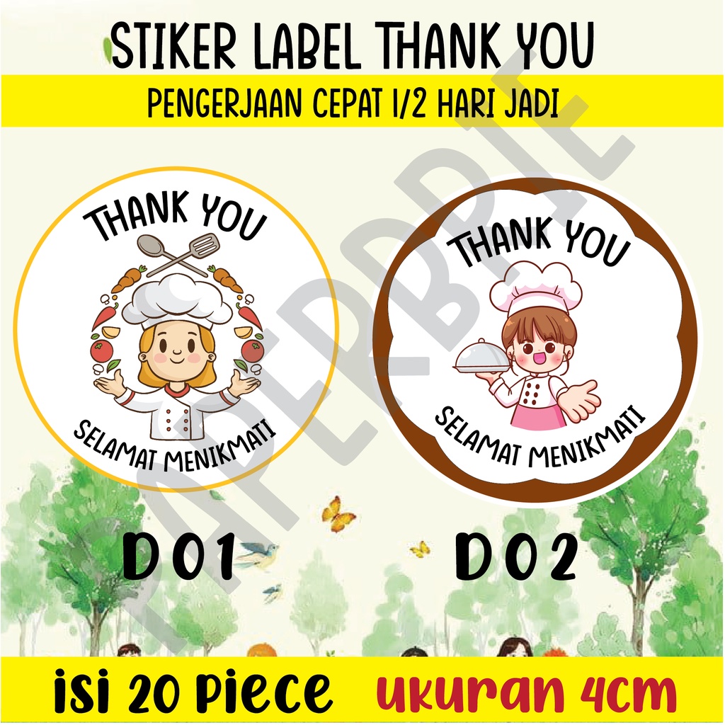 Cetak Stiker label produk thank you Kiss cutting siap tempel bisa cod glossy bentuk bulat