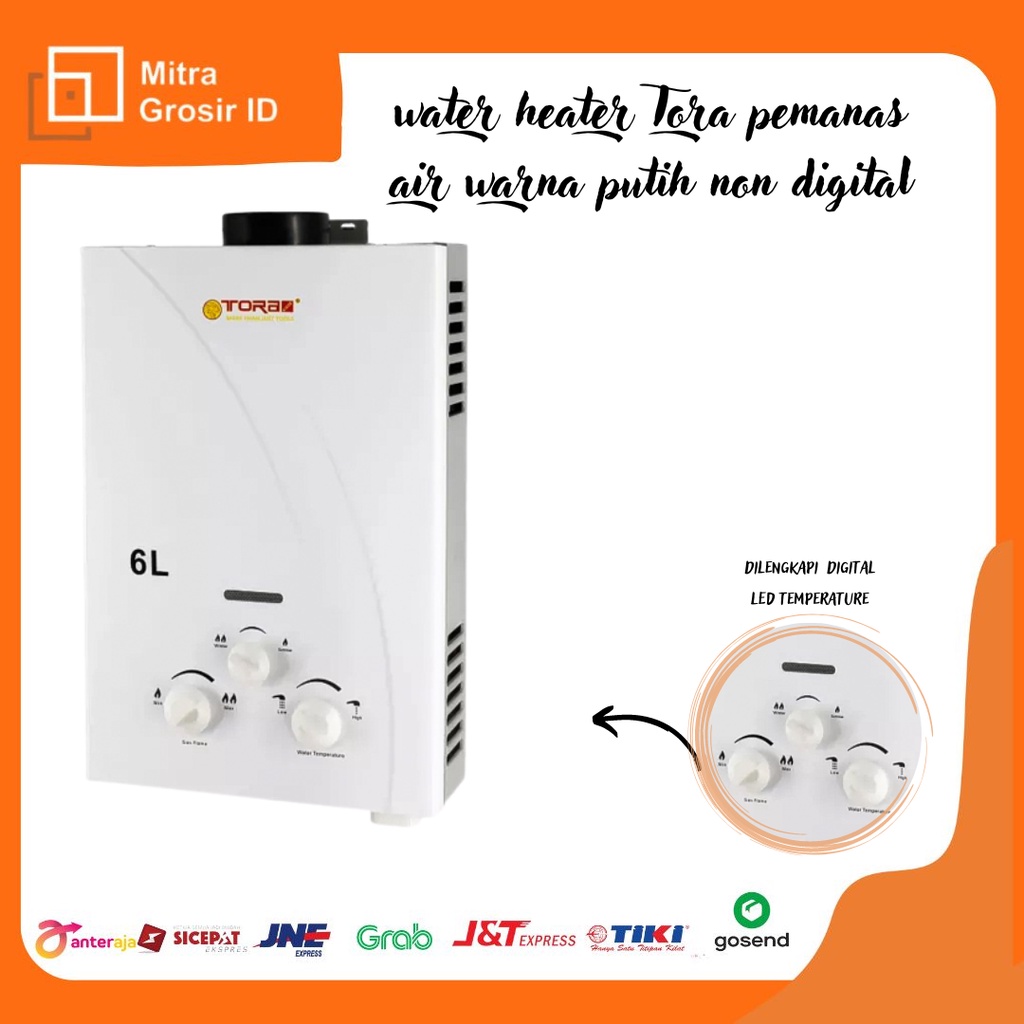 Water Heater TORA - Pemanas Air Warna Putih Non Digital