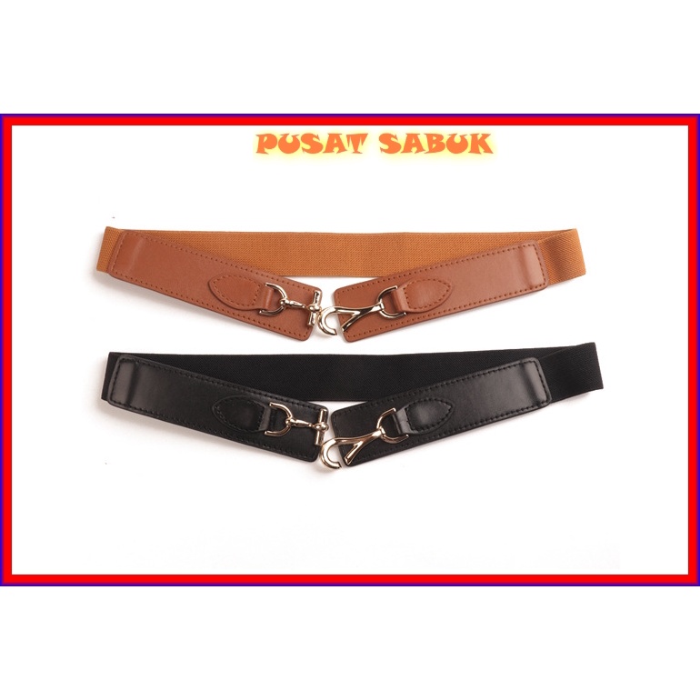 Gesper Ikat Pinggang Belt Wanita Sabuk Fashion Korea Obi Elastis Karet Cewek ban Kulit Cantik gaun Murah Kekinian Gasper Terbaru Grosir Murah Import Tali Hitam Coklat Gold Model Blet Kecil Ramping Besar Oby Dewasa Pesta Kuat Awet Cm Inch Emas