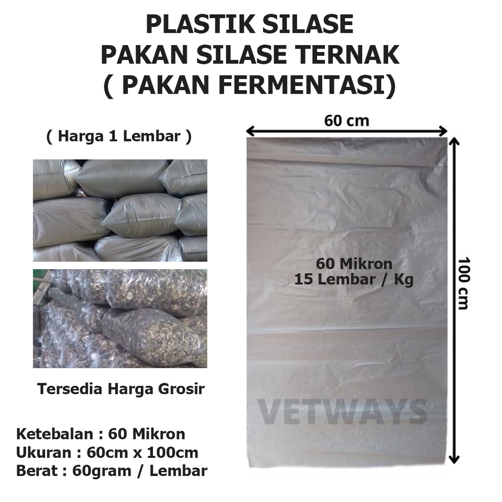 PLASTIK SILASE FERMENTASI 60 Mikron ( 60cm x 100cm) - Untuk Silase Fermentasi Pakan