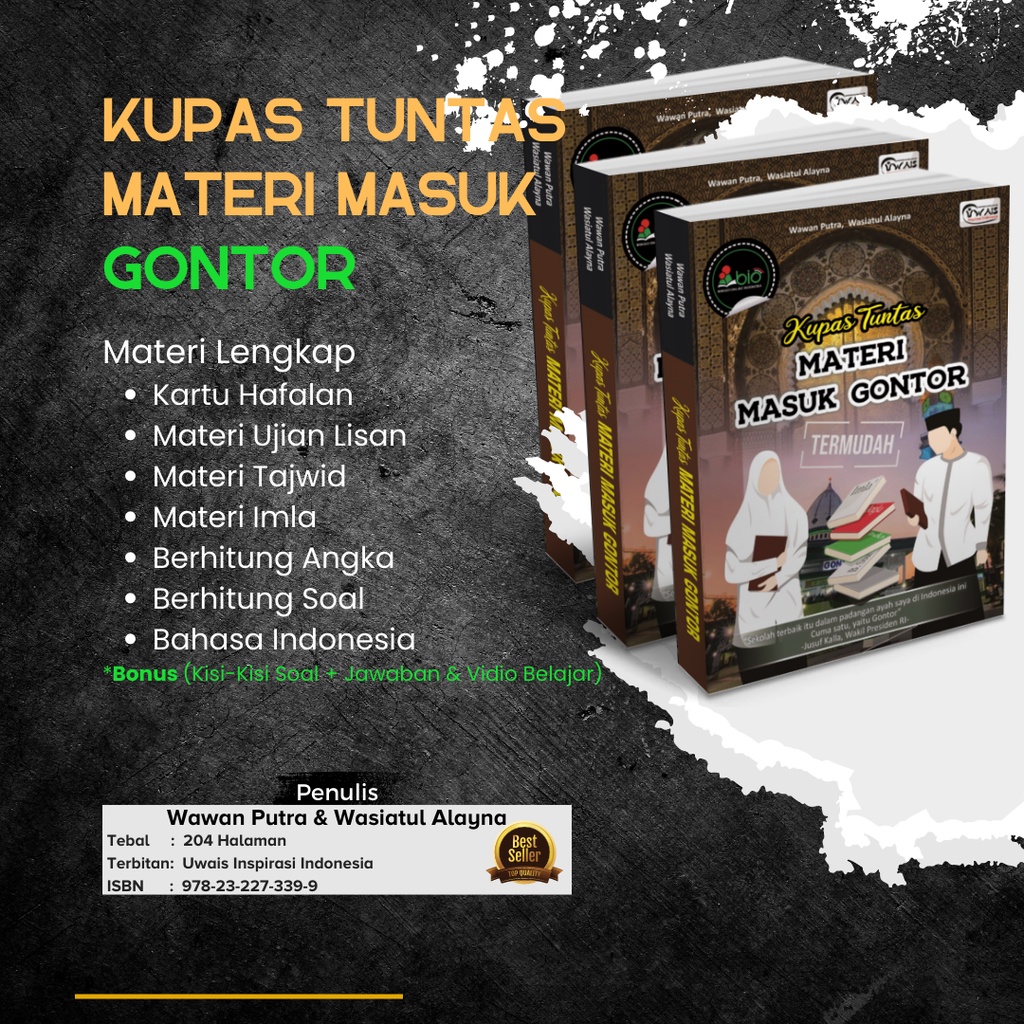 PROMO Buku Materi Masuk Gontor / Buku Bimbingan Masuk Gontor / Buku Bimago / Materi Lengkap Masuk Go