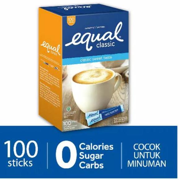 

GRATIS ONGKIR✅Equal Classic Zero Calorie Sweetener 100 stick|RA7