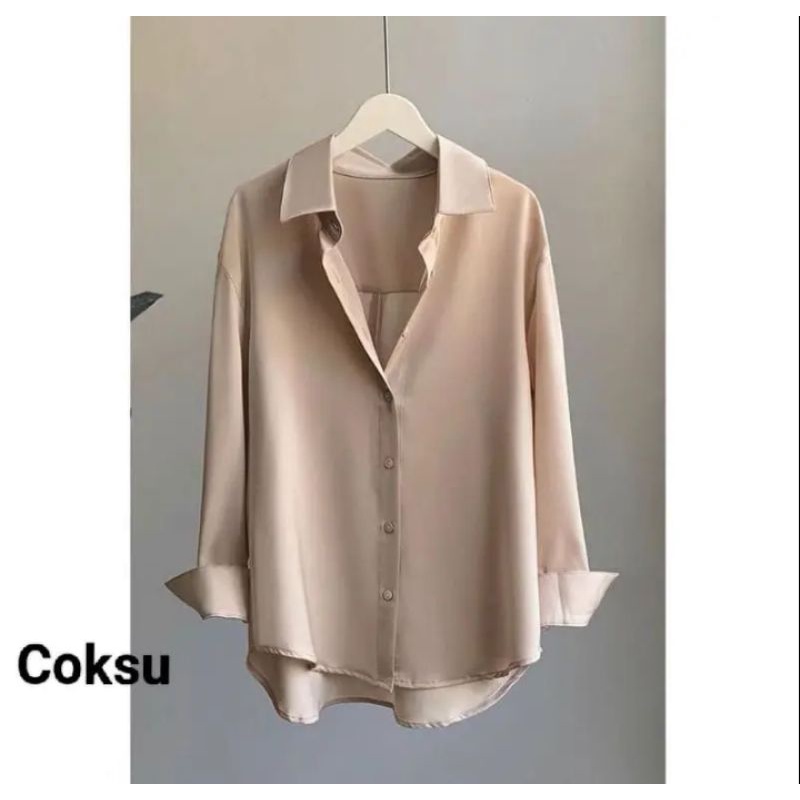 Kemeja Polos Cewek / Kemeja Polos Wanita / Kemeja Lengan Panjang Cewek/Wanita Casual