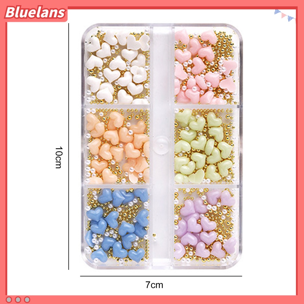 (In Stock) Kacamata Hitam Lensa Warna Warni ♡Set Manik-Manik Mini Bentuk Hati Bunga 3D Untuk Dekorasi Nail Art