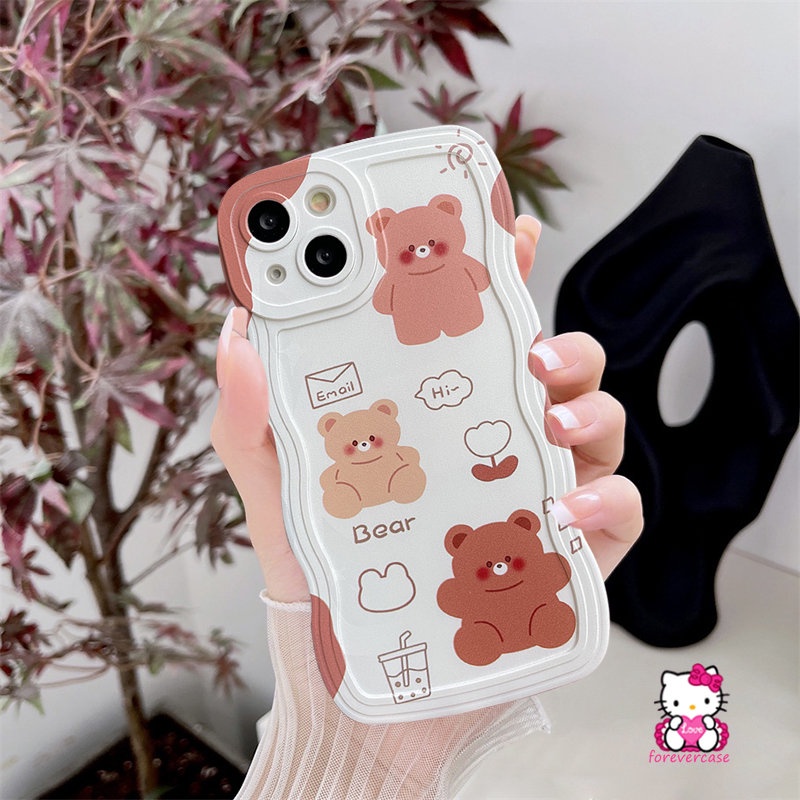 Soft Case Motif Kartun Beruang Kecil Tahan Banting Untuk iPhone 11 12 13 14 Pro MAX 7 8 Plus XR 6 6s 14 Plus X XS MAX SE 2020