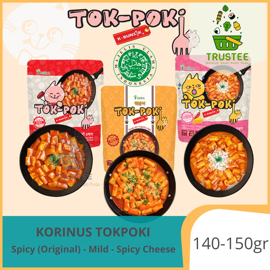 K-Bunsik Tokpoki / Tteokbokki Tok-poki Toppoki Korinus kue beras korean rice cake Instan Halal MUI