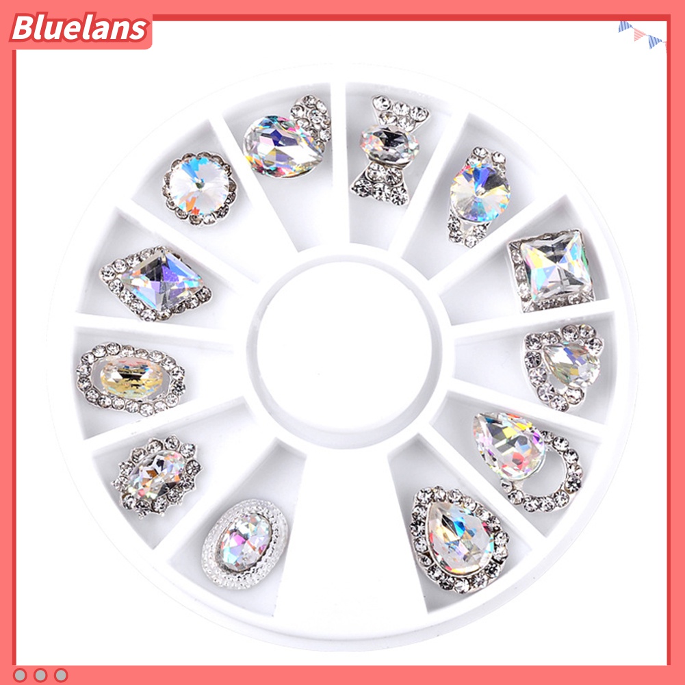 (In Stock) Kacamata Hitam Lensa Warna Warni ♡1 Kotak Berlian Imitasi Glitter 3D Aneka Warna Untuk Dekorasi Nail Art DIY