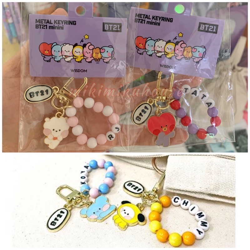 BT21 MININI ACRYLIC KEYRING BEADS CHARM FIGURE BT21 GANTUNGAN KEYCHAIN OFFICIAL LINE FRIENDS STORE
