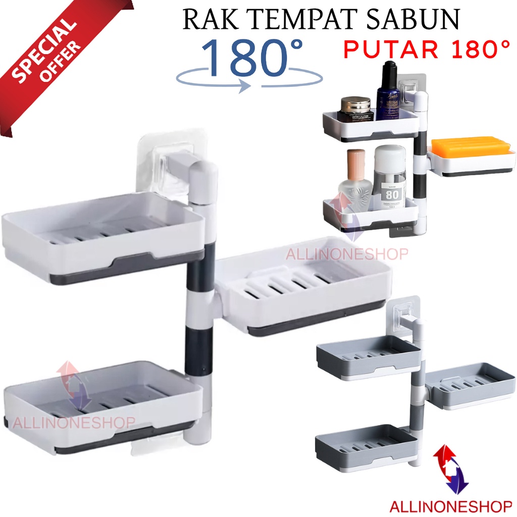RAK TEMPAT SABUN TEMPEL PUTAR / RAK SABUN PUTAR / RAK SABUN 2 TINGKAT / RAK SABUN 3 TINGKAT / RAK KAMAR MANDI / RAK TOILET