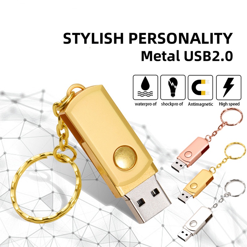 Flash Disk USB 2.0 Kapasitas 1TB / 2TB Bahan Metal Anti Air