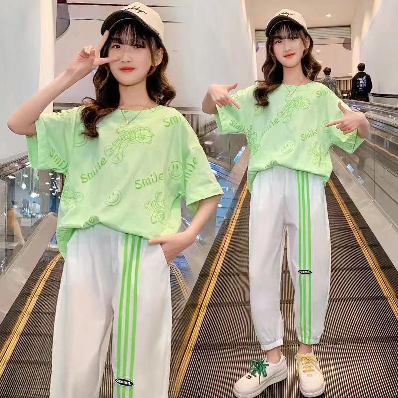 【Happy Baby】5-14 Tahun TZ-09 Baju Setelan Cewek Lengan Panjang Celana Panjang
