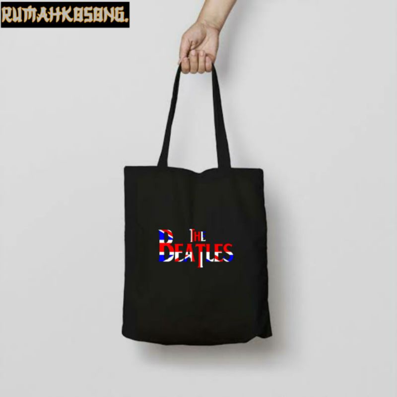 TOTE BAG THE BEATLES - TOTE BAG ACDC / TOTEBAG RESLETING HITAM / TOTEBAG BAND METAL / TAS JINJING / 