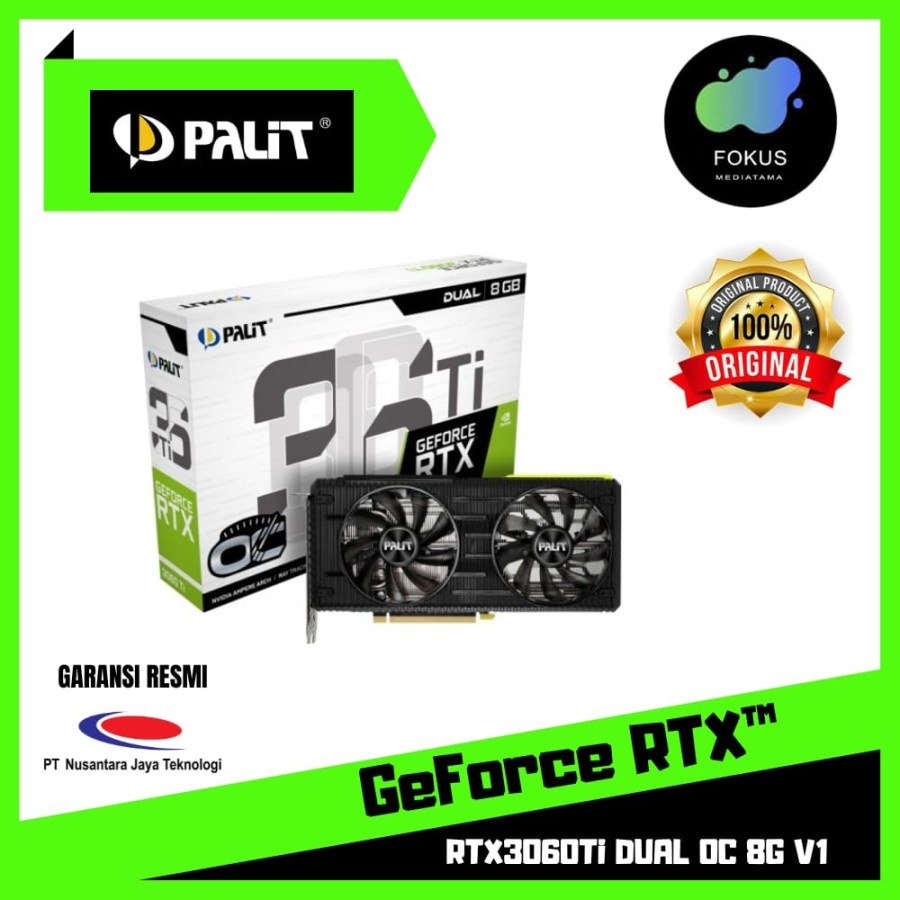 VGA PALIT GeForce RTX™ 3060 Ti DUAL OC 8G V1