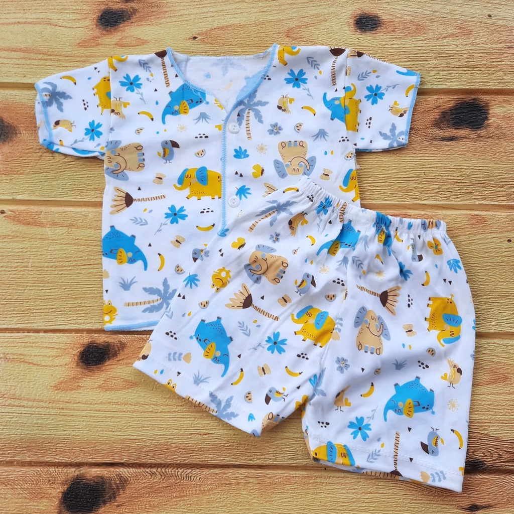 Setelan Baju Bayi Baru Lahir Lengan Pendek 1 PASANG PREMIUM Tebal