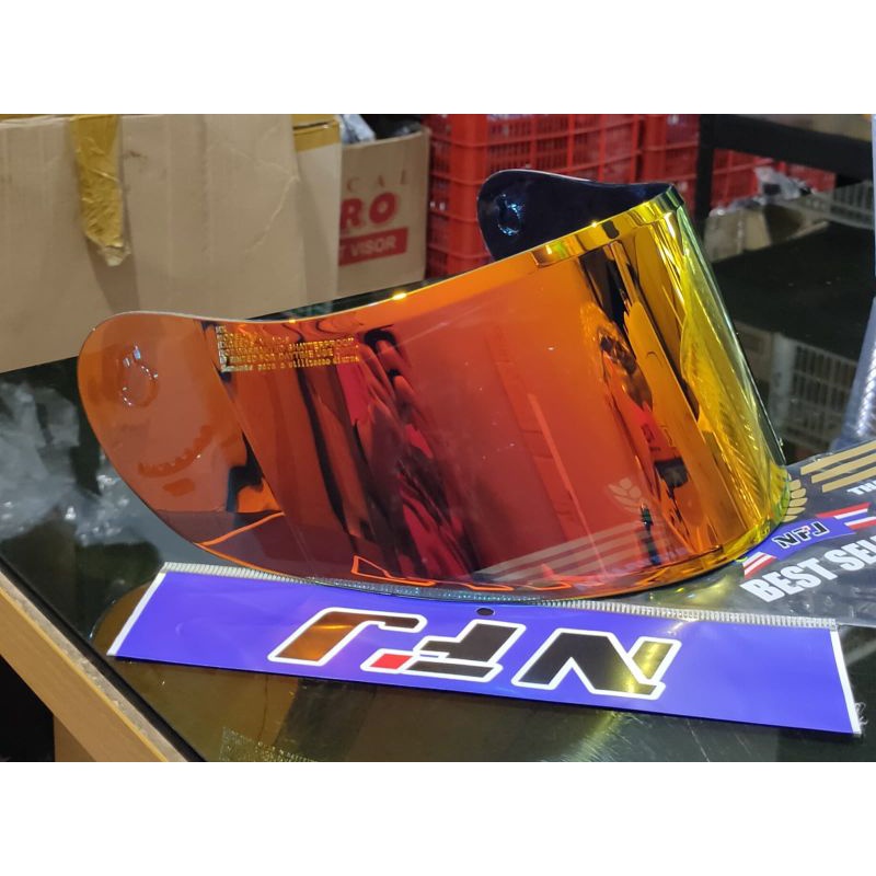 Flat visor kyt falcon fr / flat visor kyt falcon / flat visor kyt vendetta 2 warna iridium blue gold