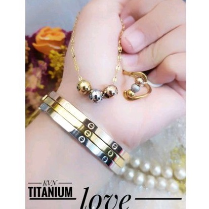 Set Perhiasan Titanium Anti Karat Anti Luntur 1710b