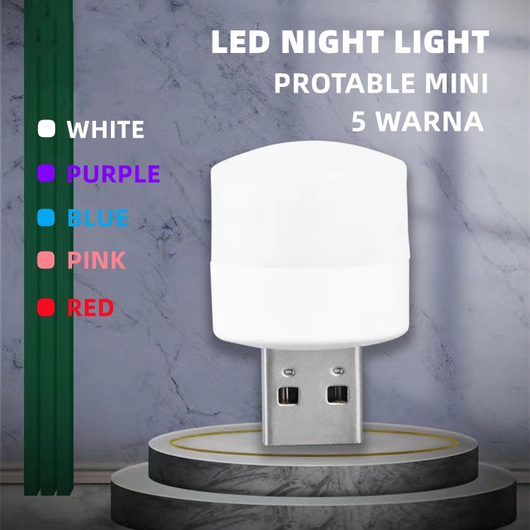 Mini USB Led Night Light/ Lampu Baca Tidur / Lampu Portable Travel