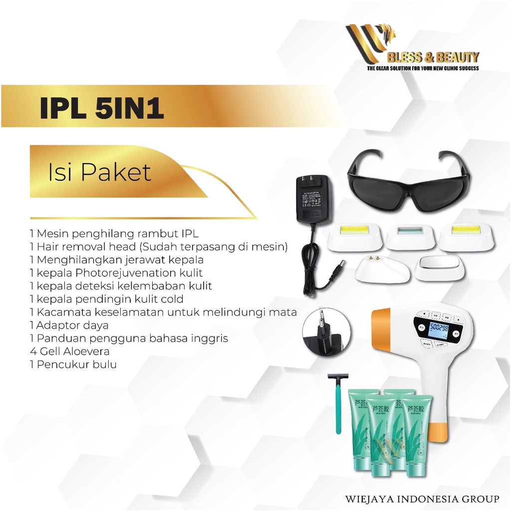 IPL Hair Removal 5in1 Alat laser hair removal penghilang bulu Ipl  Dengan 500,000 Shoot [PROMO]