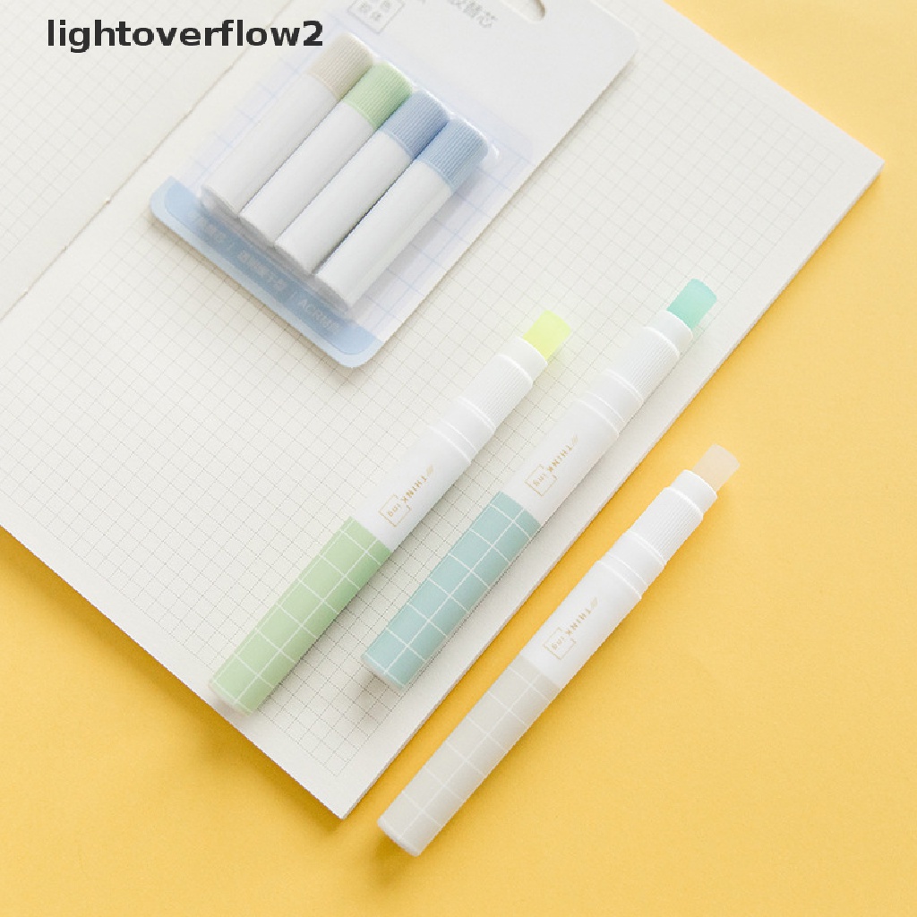 (lightoverflow2) Lem Stik Bentuk Pena Warna Polos Untuk DIY Scrapbook / Diary / Notebook