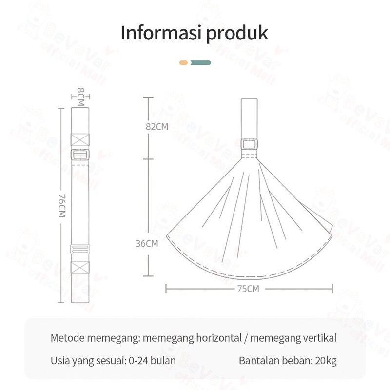 Gendongan Bayi samping Kain gendongan bayi newborn gendongan bayi depan m shape baby carrier 0-2 Tahun