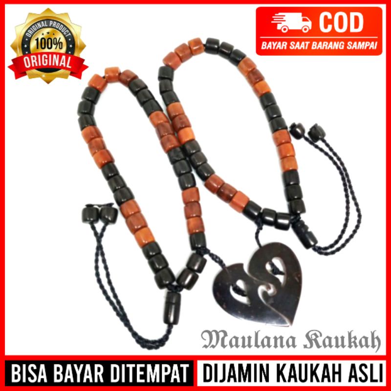 Gelang Kokka Kaukah Kaokah Couple Love Pasangan Motif Marjan Warna Kombinasi Bandul Hitam Murah