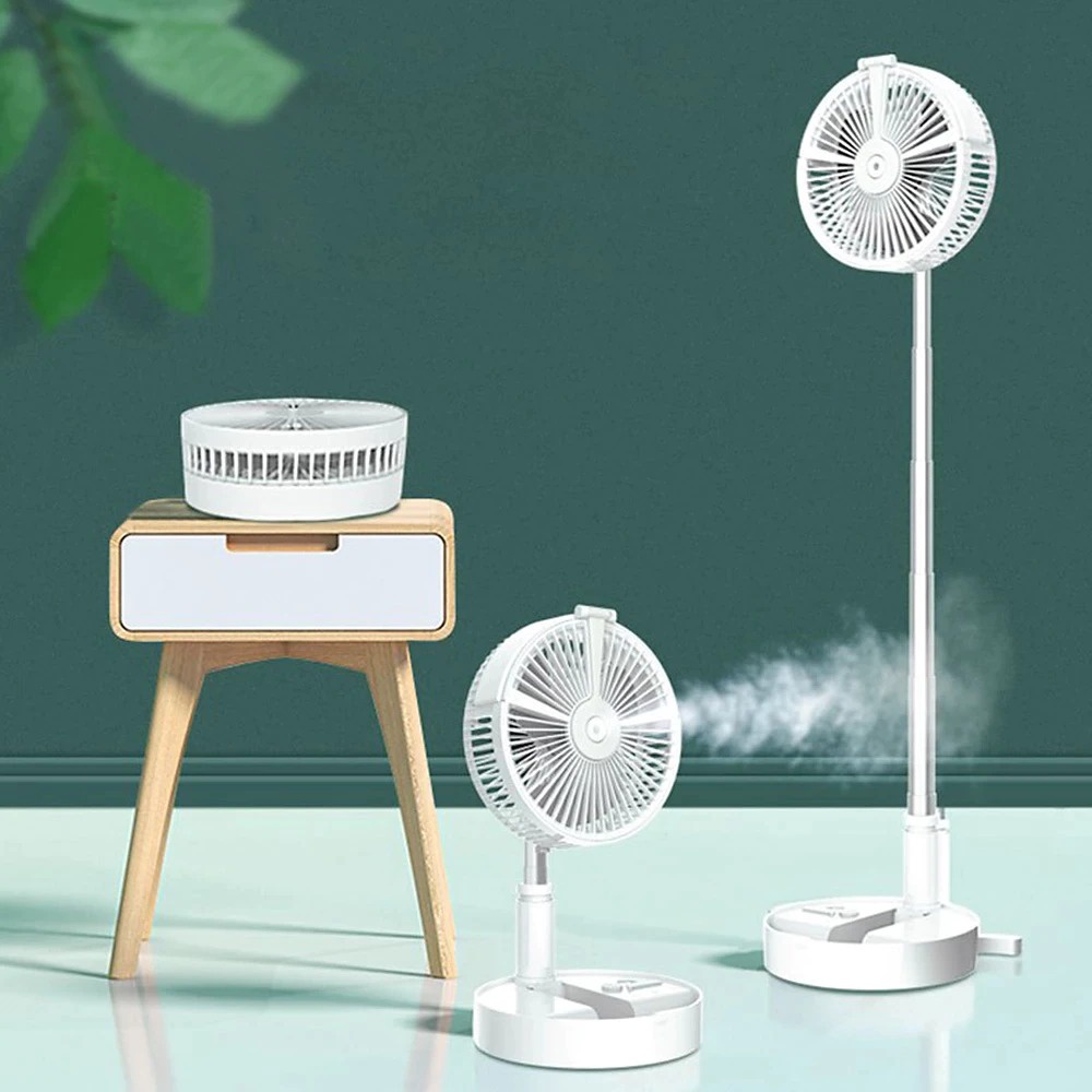 Kipas Angin Multifunctional dengan Humidifier &amp; Phone Holder &amp; Lampu Lipat Portable