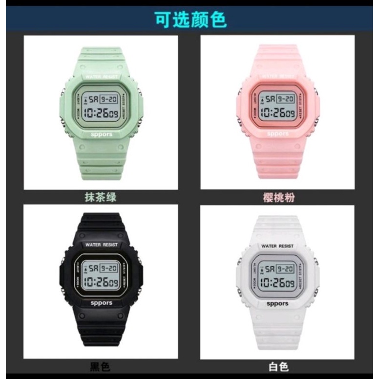 JAM TANGAN DIGITAL RUBBER PRIA / WANITA Macaron KARET LED KOREA SPORT - Ungu