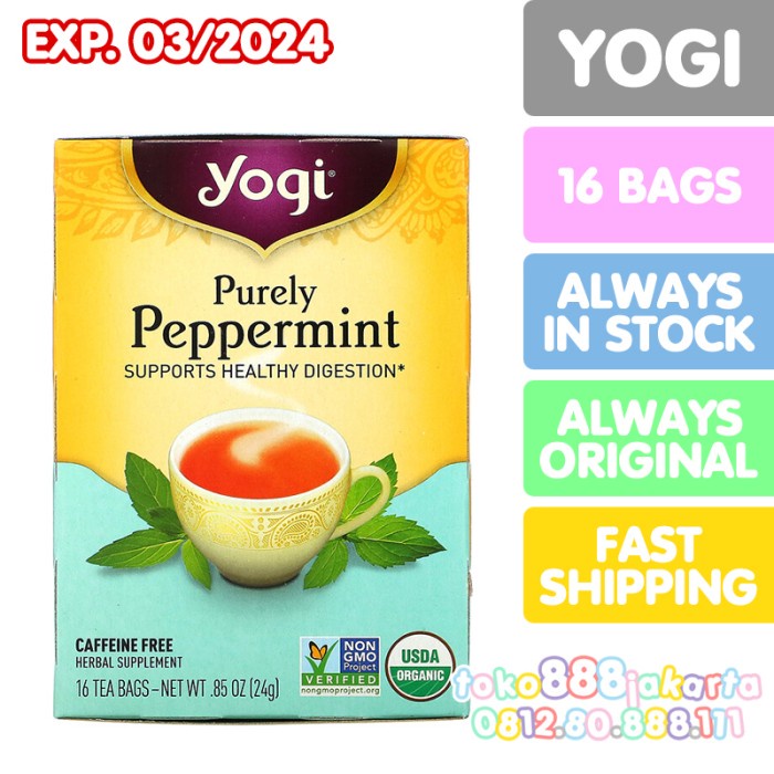 

ORIGINAL MURAH YOGI TEA PURELY PEPPERMINT CAFFEINE FREE TEH HERBAL ORGANIK