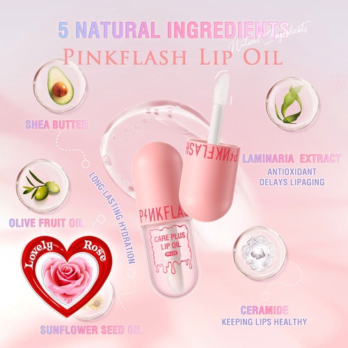 ✨ ELYSIA ✨ PINKFLASH PF-L12 LIP CARE PLUS LIP OIL | BPOM