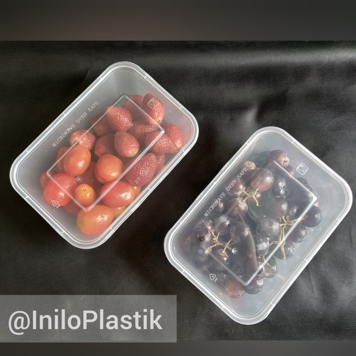 Bekal @25Pcs Thinwall Plastik Dm Rect 500 Ml/Kotak Makan Plastik 500 Ml