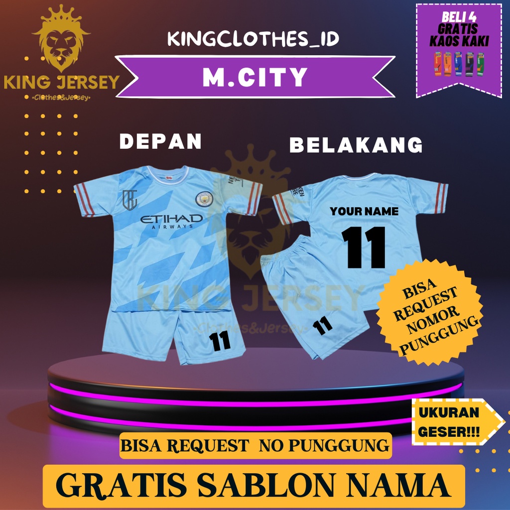 JERSEY ANAK M.CITY BEBAS REQUEST NOMOR PUNGGUNG