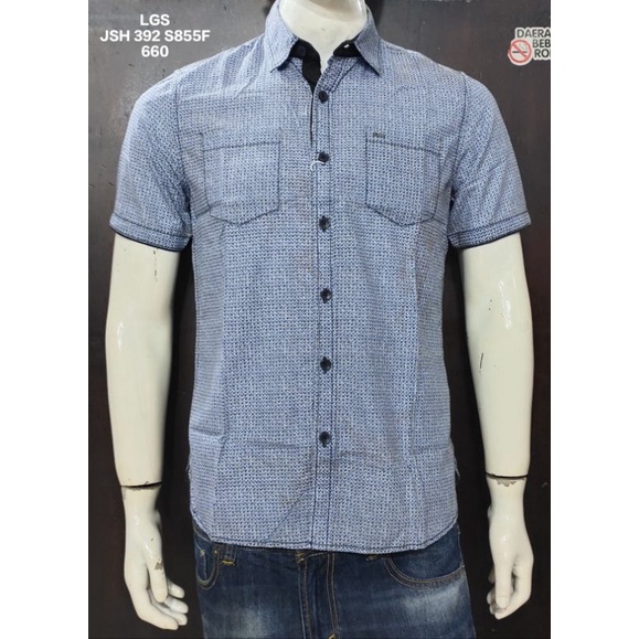 kemeja cowok , kemeja pria , kemeja casual lengan pendek LGS