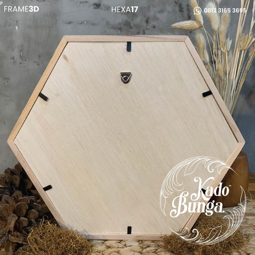 "CKD.18Oc22n" FRAME/PIGURA KAYU/WOODEN FRAME 3D SEGI ENAM/HEXAGONAL JUMBO UNTUK PAJANGAN HADIAH ULTA