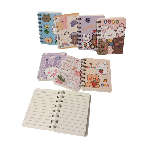 

Diary Notebook Spiral Mini Bear Rabbit Ukuran A7 - Jurnal Catatan kecil Ukuran Saku
