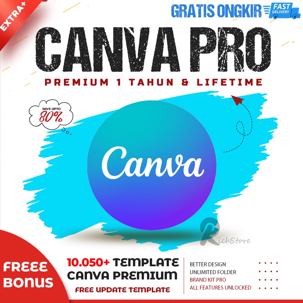 Jual [Pro] Canva PREMIUM 1 Tahun & Lifetime + BONUS 10.050+ Template