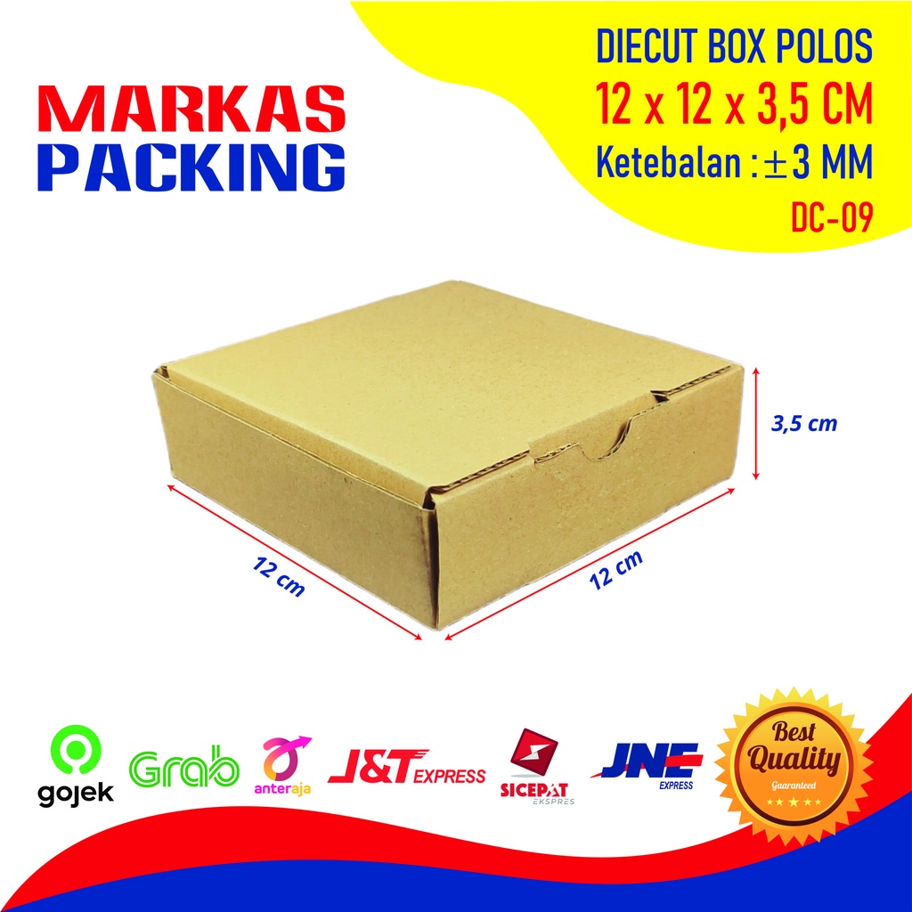 

Kardus Box Die Cut 12x12x3,5 CM Kotak Packing Hampers Polos