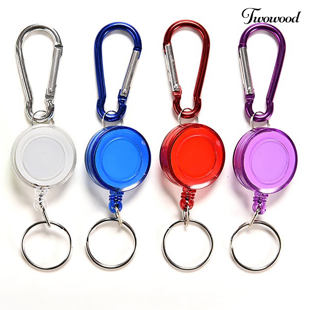Twowood Gantungan Kunci Carabiner Holder Kartu ID / Ski Pass Retractable