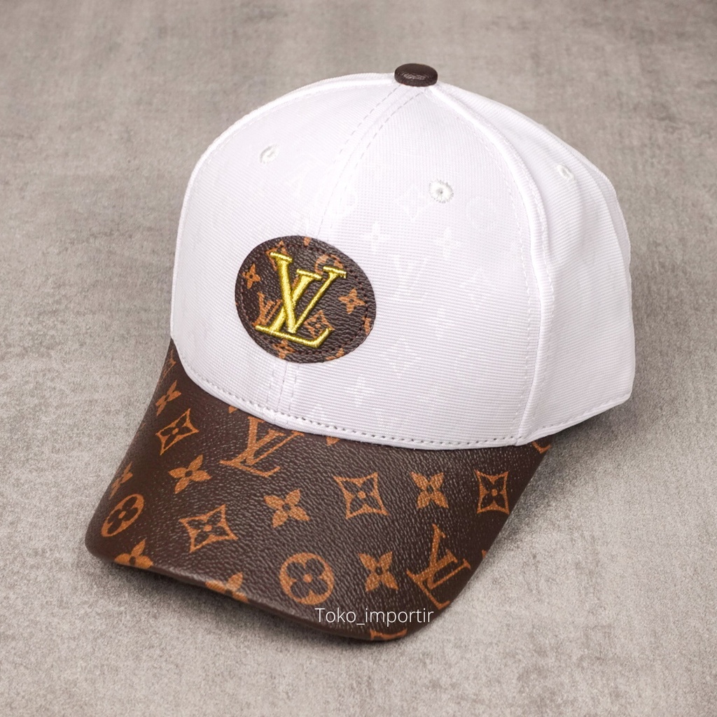 Topi LV Monogram Baseball Pria Import Mirror Original