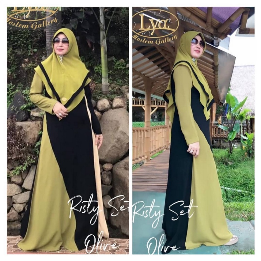 Lya Dress Gamis Syari Baju Muslim Wanita Lime