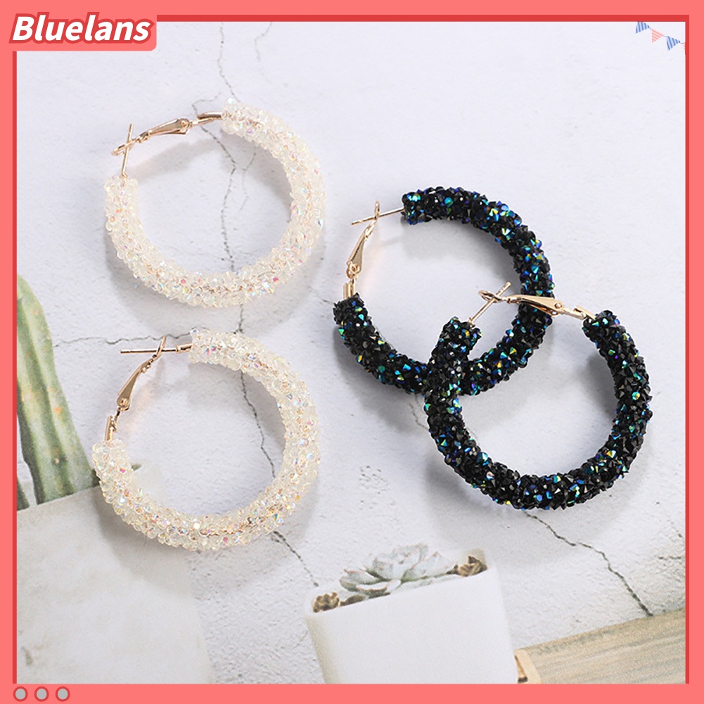 Bluelans Lady Elegant Round Circle Hoop Earrings Wedding Jewelry Party Cocktail Gift