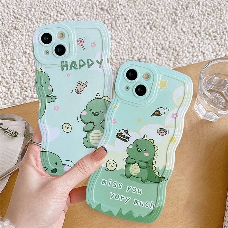 Soft Case TPU Motif Dinosaurus Untuk iPhone 14 13 12 11 Pro Max X Xr Xs Max 8 7 6 6s Plus