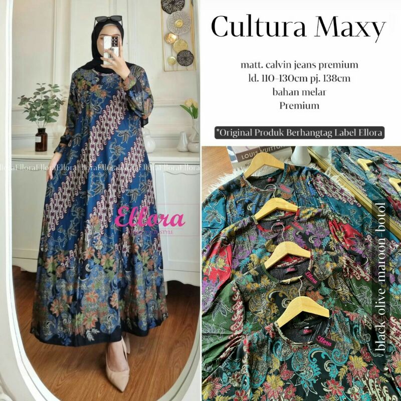 CULTURA,AIKO Maxi Dress Bahan calvin Jeans