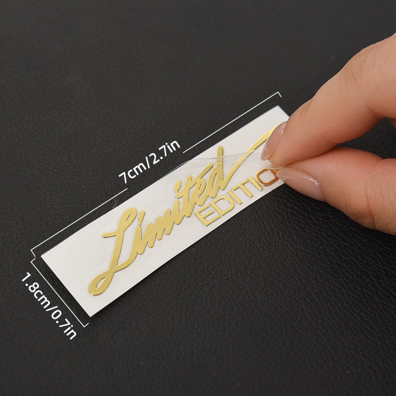 1pc Stiker Emblem / Badge Metal 3D Edisi Terbatas Warna Emas Untuk Motor / Mobil