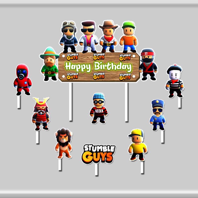 Topper cake stumble guys happy birthday