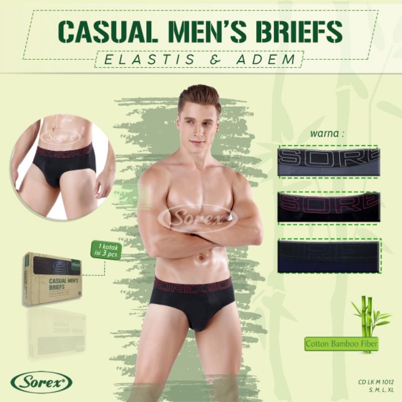 Sorex casual Men's briefs Lk M 1012 celana dalam segitiga cotton bamboo fiber( harga perbiji)